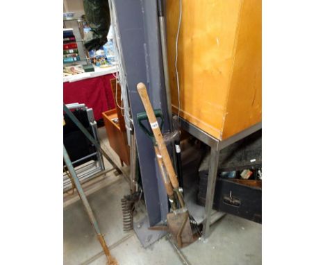 A quantity of garden tools.