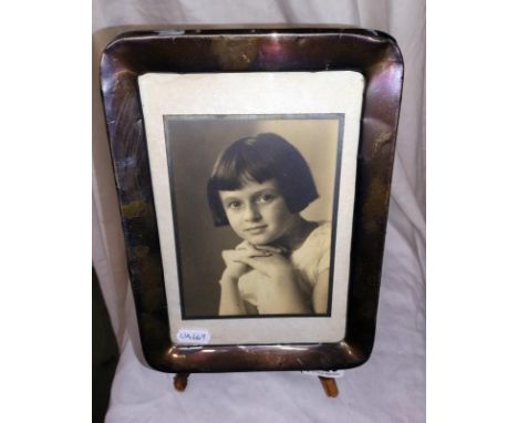 A vintage silver picture frame plus a bamboo picture frame easel. 18cm x 24cm. 