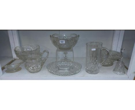 A good selection of vintage moulded glass, including Jugs and bowls etc.&nbsp;&nbsp;COLLECT ONLY.