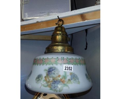 A large vintage lampshade with brass fittings 30cm x 33cm