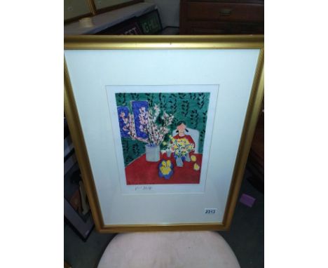A framed and glazed signed Henri Matisse print 'La Branche du Prunier, font vert. (No provenance)&nbsp;&nbsp;COLLECT ONLY.
