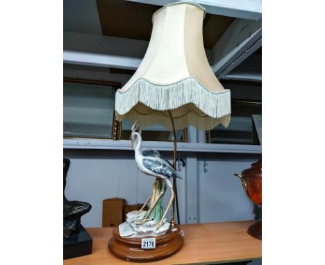 A table lamp featuring a pair of Herons. Signed R. Pennati Height approximately 79cm.&nbsp;COLLECT ONLY.