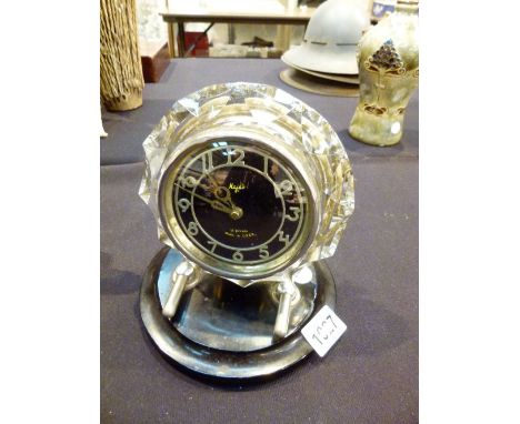 RUSSIAN CRYSTAL CLOCK. Majak Russian crystal mantle clock