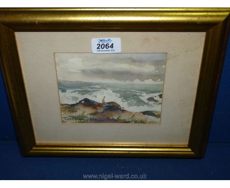A watercolour ''Seascape'', signed Helen Schepens-Kraus.