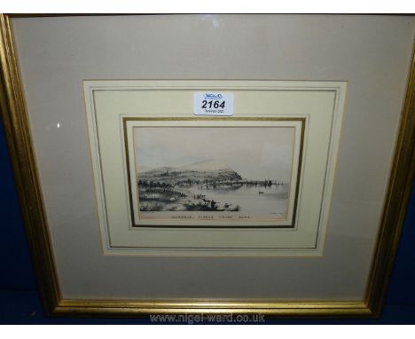 A framed 19th c. Lithograph of Minehead, Somerset.