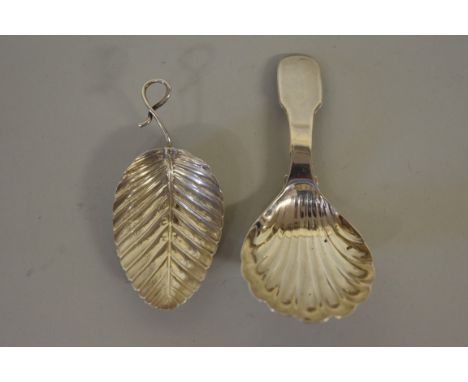 Two&nbsp;George III silver caddy spoons, by Cocks &amp; Bettridge, Birmingham 1801;&nbsp;and&nbsp;by&nbsp;William Knight II, 