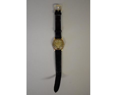 A vintage Veray 9ct gold manual wristwatch, on later leather strap. 