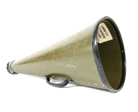 Militaria: An American army issue vulcanised cardboard conical megaphone Vietnam period,1960s/1970s