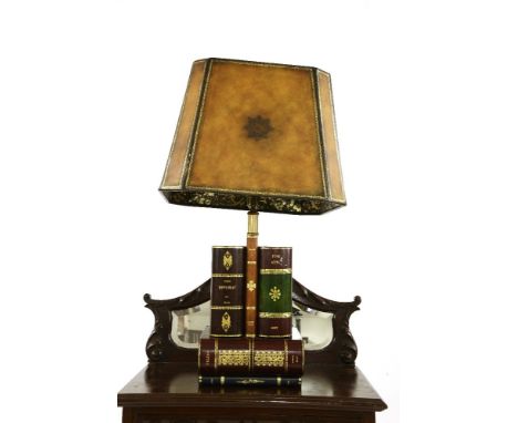 A Maitland-Smith faux book table lamp, together with a smaller similar style example