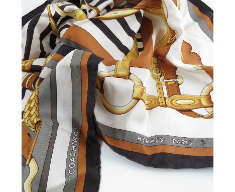 A collection of scarfs, to include Hermes, Gucci, Jaeger, a scarf for the Winners of the Grand National from the Commencement