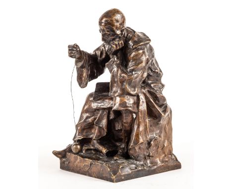 Antonio PANDIANI (1838-1928) Il filosofo  Bronze, signiert  H: 27 cm, Gewicht: 4.8 kg