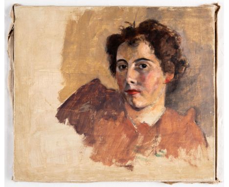 Leo KALMUS (1904-1986) Unvollendetes Portrait einer Dame  Öl auf Leinwand, aus dem Nachlass des Künstlers, nicht signiert  41