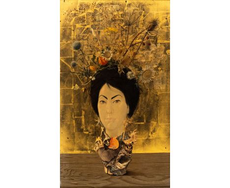 Enrico BRANDANI (1914-1979) Portrait der Prinzessin Hanzade Ibrahim  Öl auf Platte, verso parkettiert, monogrammiert  55 x 33