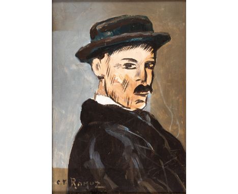 UNBEKANNTER MALER Portrait von Charles Ferdinand Ramuz (1878-1949)  Öl auf Karton, 20. Jh.  27 x 18.5 cm