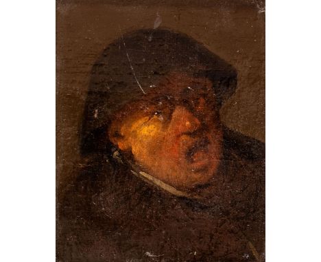 UNBEKANNTER MALER Portrait  Öl auf Leinwand, wohl 18. Jh.  10 x 8 cm, Rahmen: 18.5 x 16.5 cm