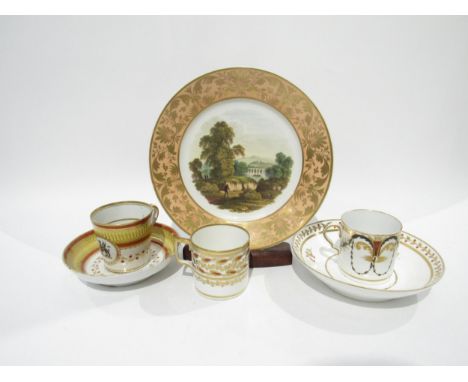 Attributed to George Robertson a 19th Century Derby porcelain plate inscribed verso "On the River Arno, Italy", 22cm diameter