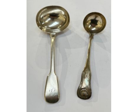 A Robert Rutland silver sauce ladle, London 1826, together with a J.W. Howden &amp; Co. silver sauce ladle, Edinburgh 1818, 9