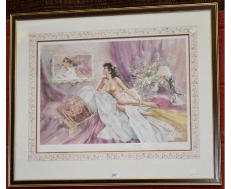 A limited edition print of naked lady by Gordon King 