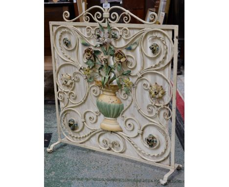 A French wrought iron firescreen.