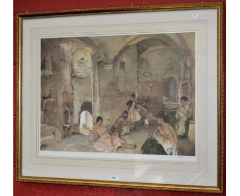 After Sir William Russell Flint, Symposium at Lucenay, limited edition lithograph print, no 278 of 850, framed 