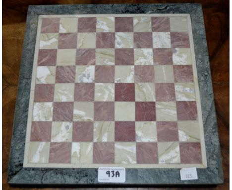 A specimen marble chess board, 30.5cm 