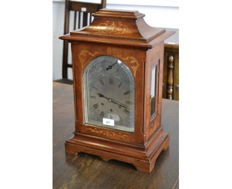A Gustav Becker three glass panelled bracket clock, of large proportions, with Westminster chime