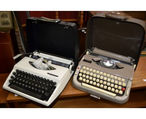 A Vintage Scheidegger Princessmatic typewriter; another, Adler (2)