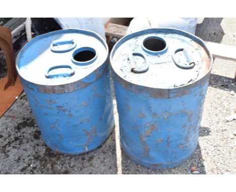Two vintage oil drums