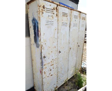 Vintage metal locker/cabinet set, width 154cm, height 190cm