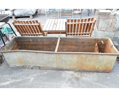 Galvanised trough, width 186cm x 50cm x 42cm (a/f)