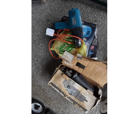 Black &amp; Decker heat gun together with a Black &amp; Decker angle grinder