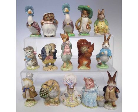 Fifteen Beswick Beatrix potter figures, to include Benjamin Bunny, Mr Benjamin Bunny, Samuel Whiskers, Peter Rabbit, Foxy Whi