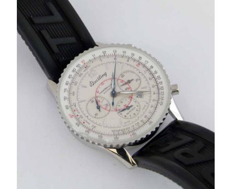 Breitling Navitimer Montbrillant Automatic chronograph chronometer, A41330 2140290 silvered dial with subsidiary constant sec