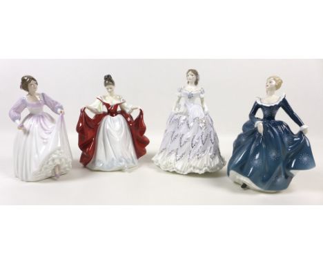 A group of Royal Doulton ladies, comprising Ashley, HN3420, 18.5cm high, Fragrance, HN2334, 19cm high, and Sara, HN2265, 19cm
