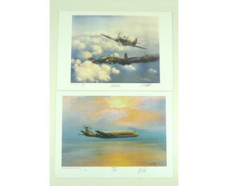 John Pettitt (British, 1931-2014): a collection of militaria themed prints, including a print of a B-17 Flying Fortress title