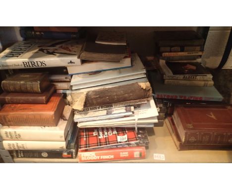 Shelf of mixed mainly hardback books. This lot is not available for in-house P&amp;P. 