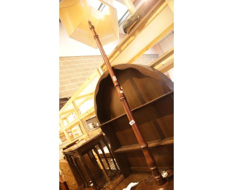 Large turned mahogany standard lamp. This lot is not available for in-house P&amp;P. 