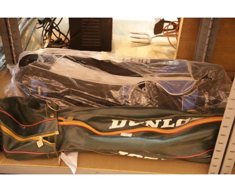 Dunlop golf bag with clubs plus another empty golf bag. This lot is not available for in-house P&amp;P. 