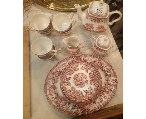 Tonquin by Myott six piece complete tea set and oval dish. This lot is not available for in-house P&amp;P. 