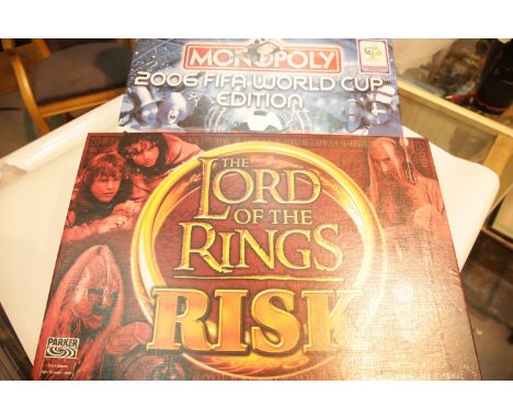 Fifa World Cup Monopoly and Lord of the Rings Risk. P&amp;P Group 2 (£18+VAT for the first lot and £3+VAT for subsequent lots