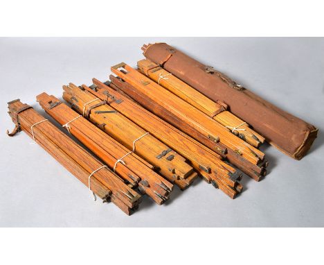 6 Wood & Brass Camera Tripods.
