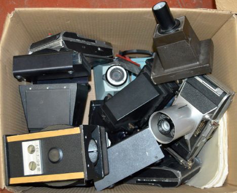 Box of Polaroid 'Special Use' Cameras, Including Microscope Attachments. Also 2 cases of attachments & a Land Instrument came