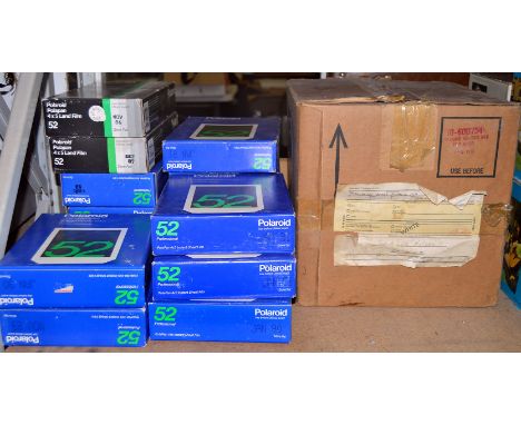 Large Quantity of EXPIRED Polaroid PolaPan Type 52 4"x5" ISO 400 B&W Film. To include 13 individual boxes of 20 sheets of wit