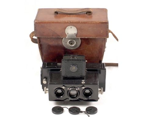 RARE Rollei Heidoscop 45 x 107 Stereo Plate Camera. Rare version with Carl Zeiss Jena 5.5cm f4.5 lenses (condition 3F). With 