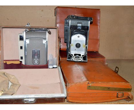 6 Polaroid Pathfinder & Other Instant Cameras, in Outfit Cases. Mostly poor condition.W