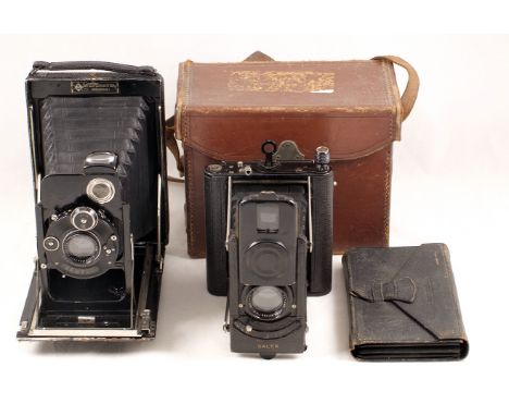 Uncommon Murer & Duroni Salex Focal Plane Camera. (condition 4F) with Ross Xpress 112mm f4.5 lens. With plates & outfit case.