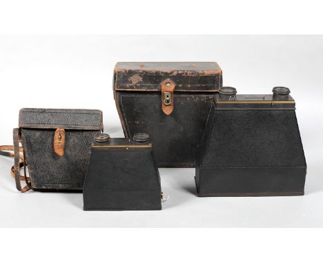 2 Uncommon Carpentier Photo Jumelle Binocular Cameras. Circa 1890, Styled like a stereo camera but one lens is for viewing, t