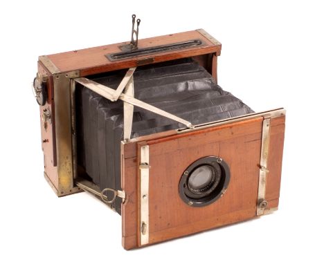 Uncommon Tropical Contessa Deckrullo-Nettel Plate Camera. (condition 5/6F) with Carl Zeiss Jena 15cm f4.5. Front wire finder 