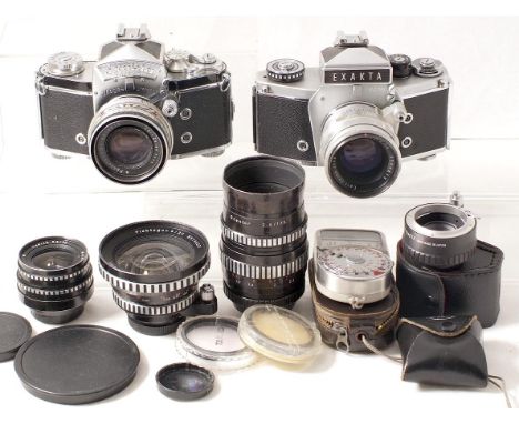 Exakta Cameras & Lenses, inc 20mm Flektagon. Exakta Varex IIa with Carl Zeiss Jena 50mm f2 (condition 5F); Exakta VX1000 with