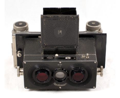 Rollei Heidoscop Stereo Camera 6x13 Version with 120 Roll Film Back. (condition 5F) With Carl Zeiss Jena Tessa 7.5cm f4.5 len